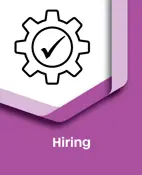 Hiring Icon, a gear with a checkmark in side