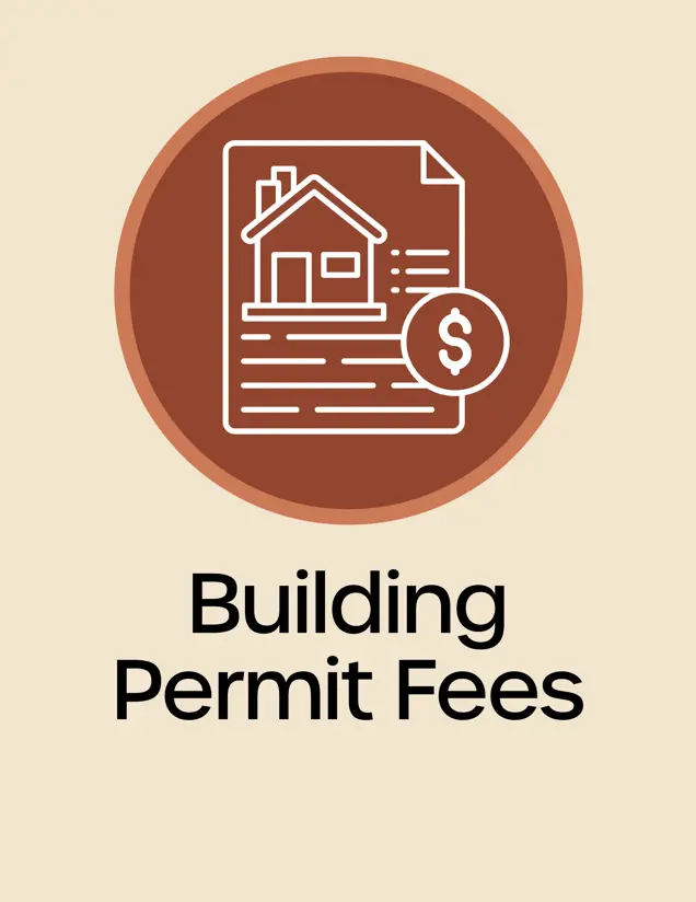 Building Permit Fees button, House with dollar sign, opens new window