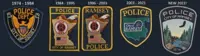 Five Ramsey historical Police Patches in a row