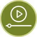 View Icon video player triangle on round background Opens in new window
