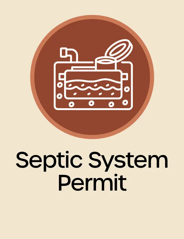 Septic System Permit line drawing of a septic tank, opens new window