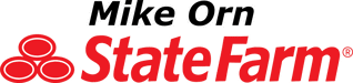 Words Mike Orn State Farm Agency, with three circle graphic