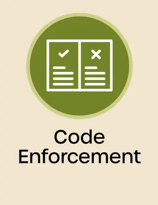 Code Enforcement Icon checkmark and X in boxes Opens in new window
