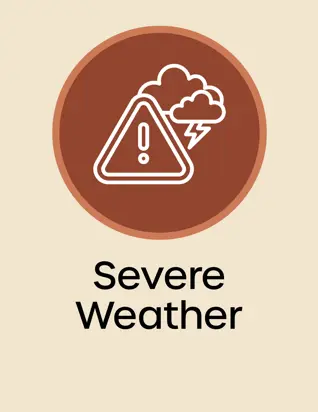 Clouds with Lightning and warning symbol, Severe Weather and Outdoor Sirens Opens in new window