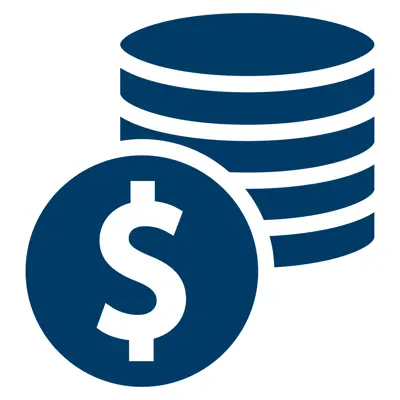 Income icon, stack of coins