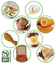 Yes, organic material collage chicken leg, egg shells, muffin, apple core, etc.