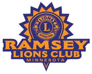 Logo Ramsey Lions Club with the International Lion Head logo