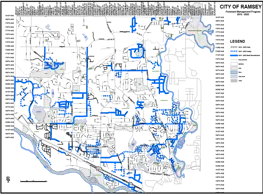 A map of the of the City of Ramsey showing streets with a 7 and 9 ton load limit