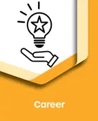 Career Icon, hand above it a lightbulb with a star in it