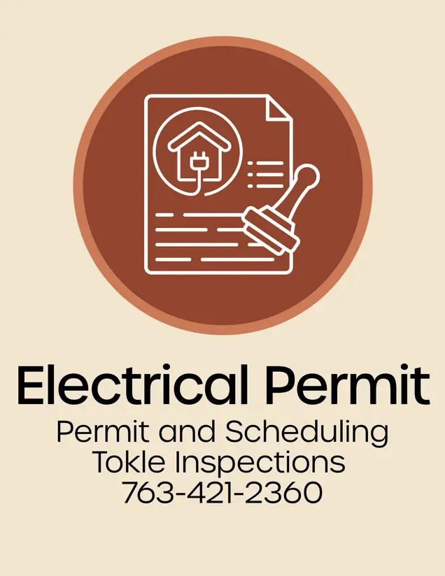 Electrical Permit button, House with extension cord, opens new window