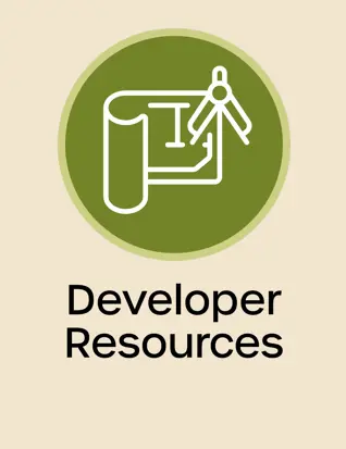 Developer Resources button blueprint Opens in new window