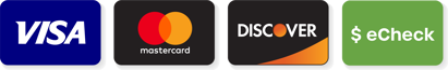 Credit Card Icons Visa, Mastercard, Discover and eCheck