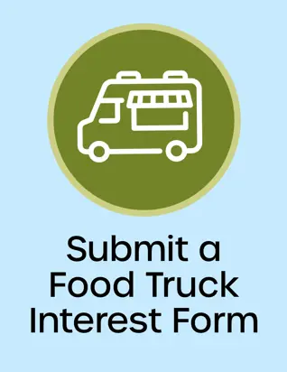 Submit a food truck interest form button, food truck icon, opens new window