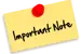 Piece of page with a tack at the top, word important note