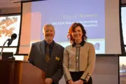 Sean Sullivan and Dr Theresa Glomb at EDA Breakfast 2026